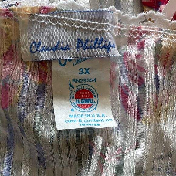 Vintage ILGWU Made in USA Glencraft Lingerie Nightgown Robe Floral Print - Picture 8 of 13